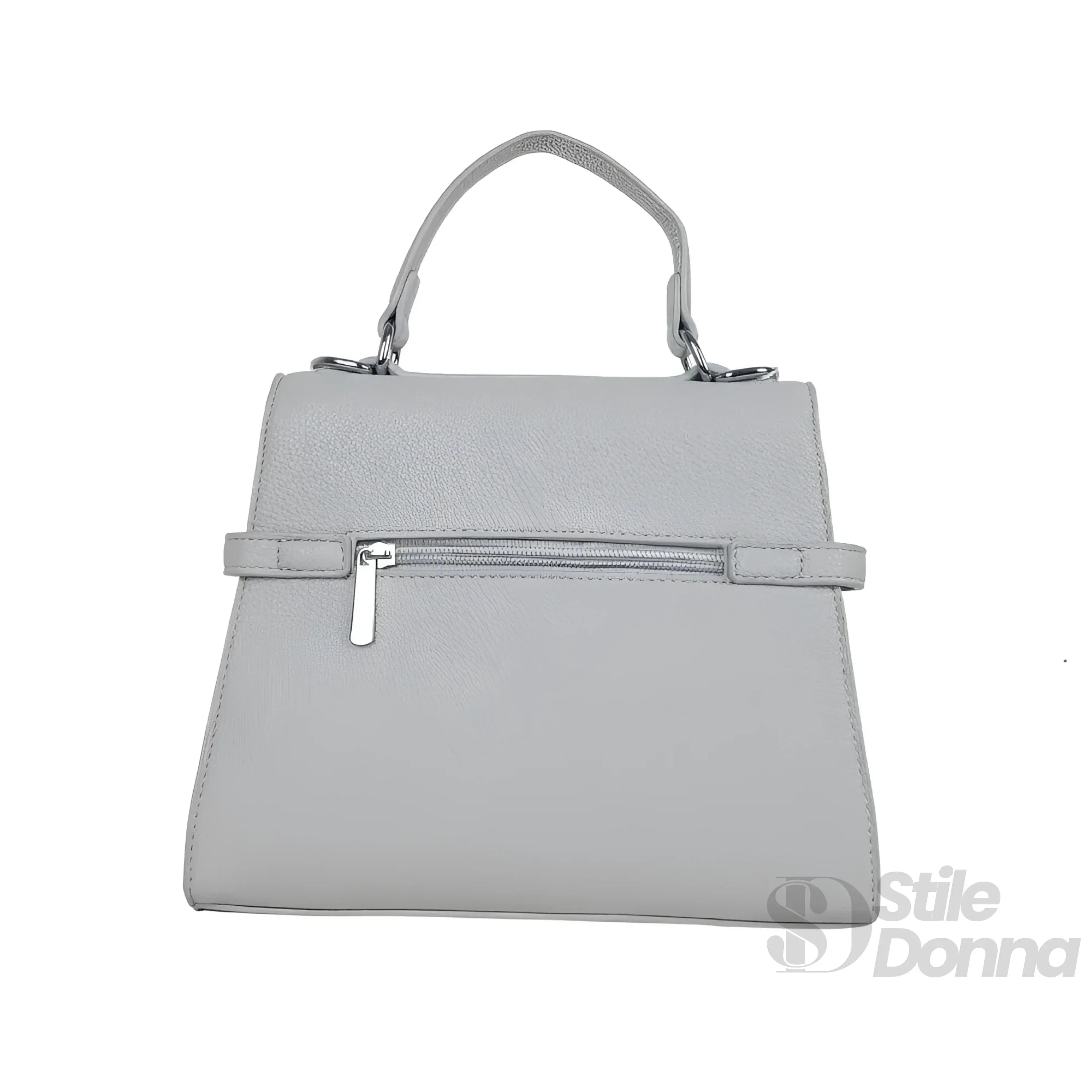 MS-1724 Borsa In Pelle PU Con Tracolla Rimovibile, Colore Argento, Fodera In Microfibra