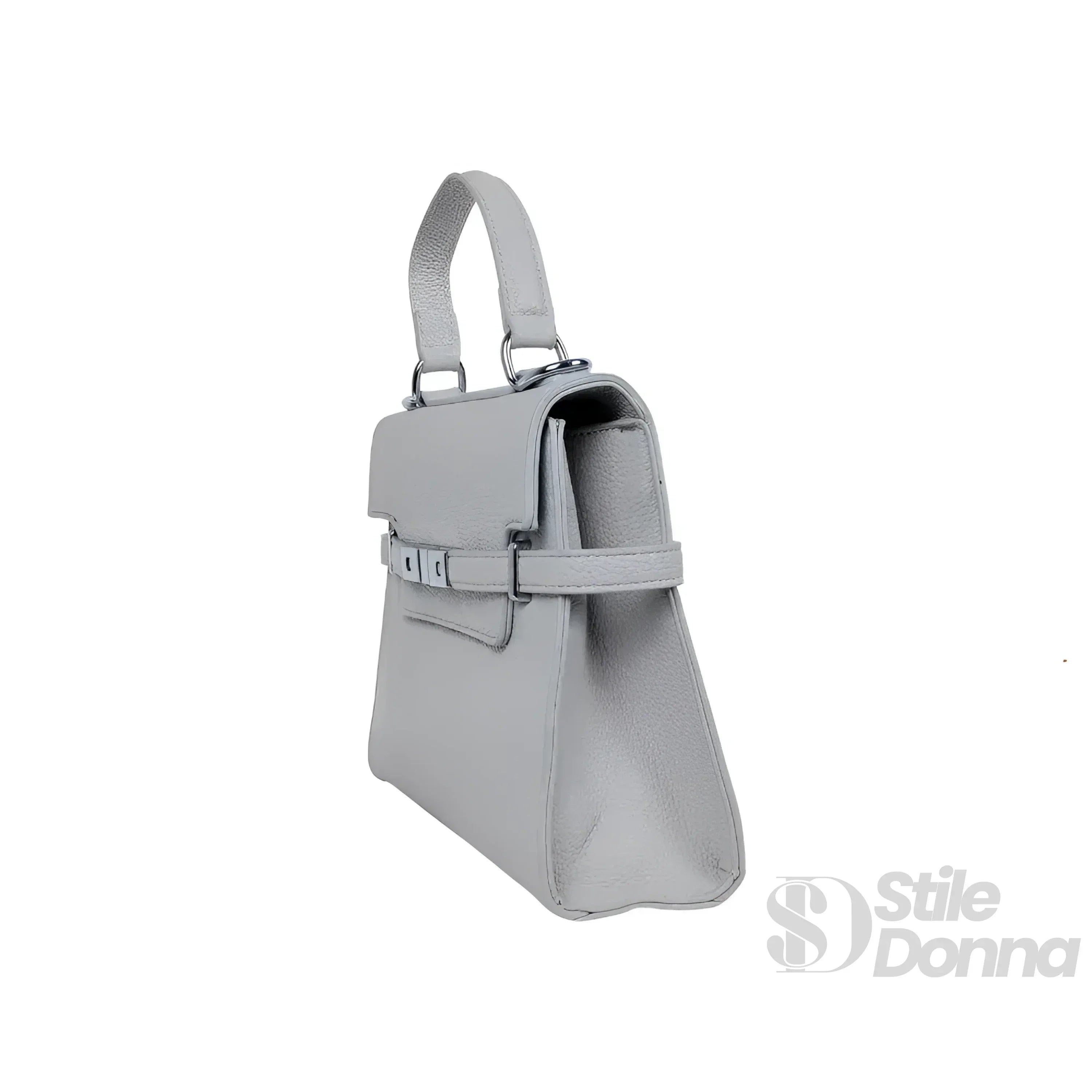 MS-1724 Borsa In Pelle PU Con Tracolla Rimovibile, Colore Argento, Fodera In Microfibra