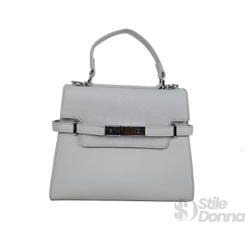 MS-1724 Borsa In Pelle PU Con Tracolla Rimovibile, Colore Argento, Fodera In Microfibra