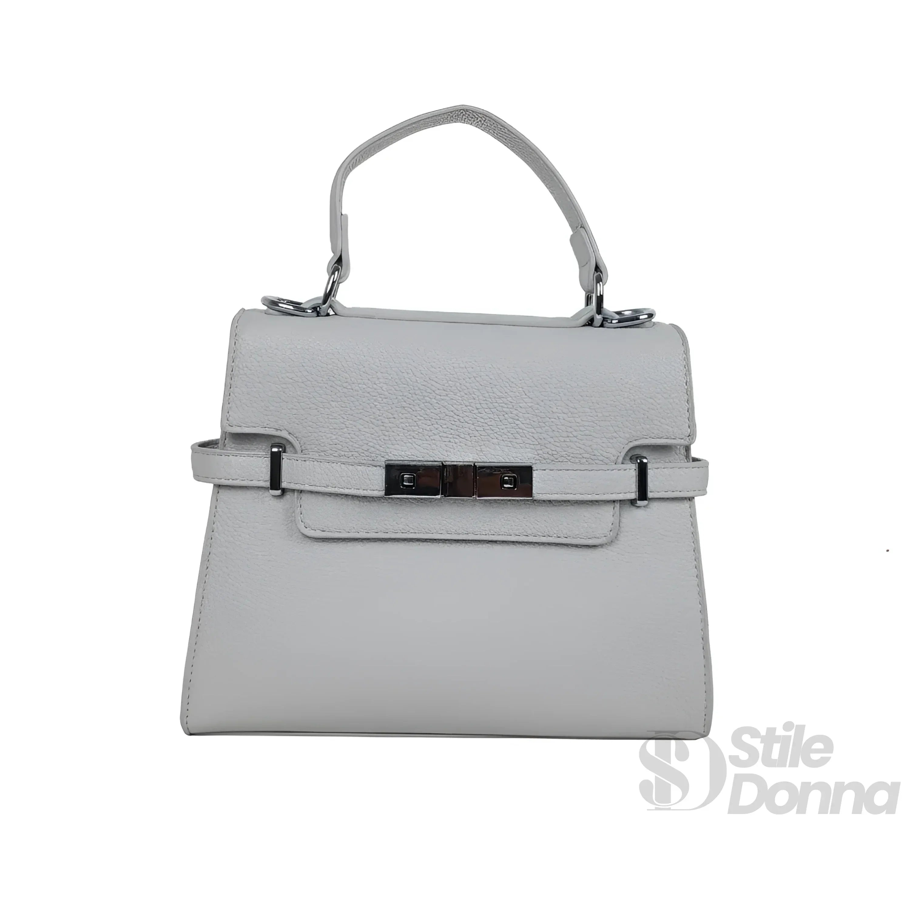 MS-1724 Borsa In Pelle PU Con Tracolla Rimovibile, Colore Argento, Fodera In Microfibra
