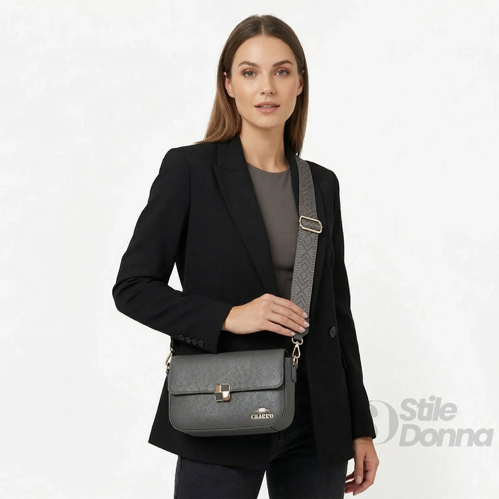 Charro Borsa In Pelle PU Crossbody MS0709 Con Manico Rimovibile E Tracolla Regolabile