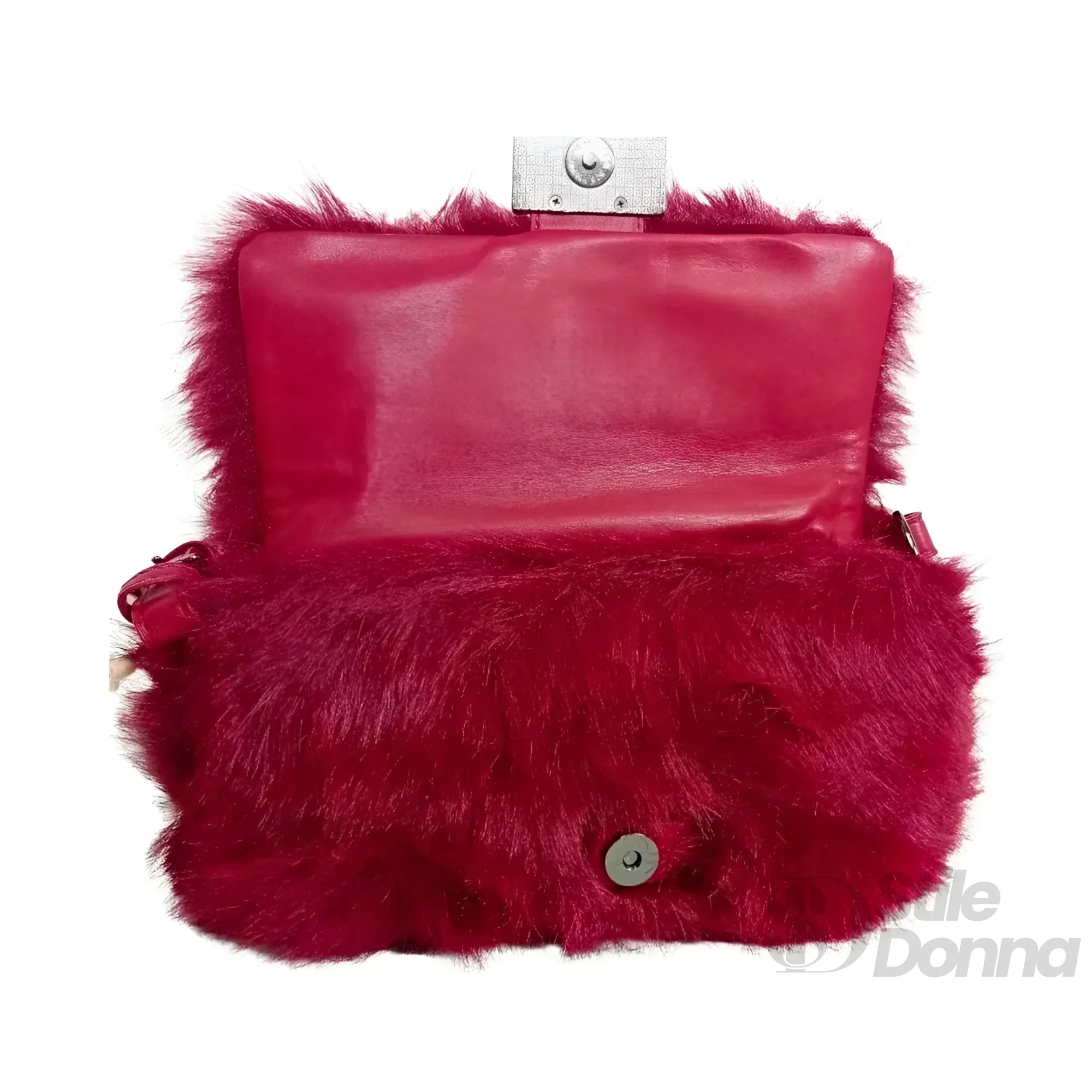 Borsa In Pelliccia Sintetica Fucsia Con Manico E Chiusura Magnetica Morbida Ed Elegante