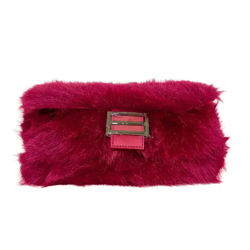 Borsa In Pelliccia Sintetica Fucsia Con Manico E Chiusura Magnetica Morbida Ed Elegante