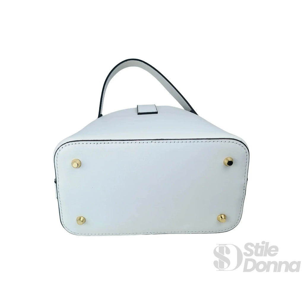 The Stile Aura Borsa In Vera Pelle Modello Aura Con Finiture Dorate Prodotta In Italia