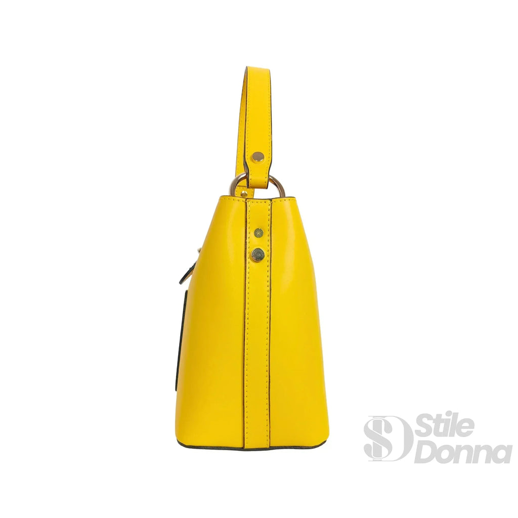 The Stile Aura Borsa In Vera Pelle Modello Aura Con Finiture Dorate Prodotta In Italia