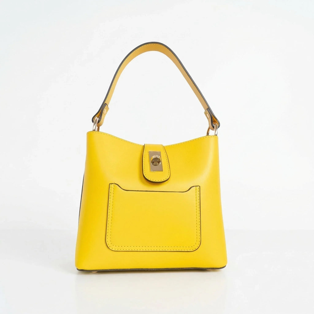 The Stile Aura Borsa In Vera Pelle Modello Aura Con Finiture Dorate Prodotta In Italia