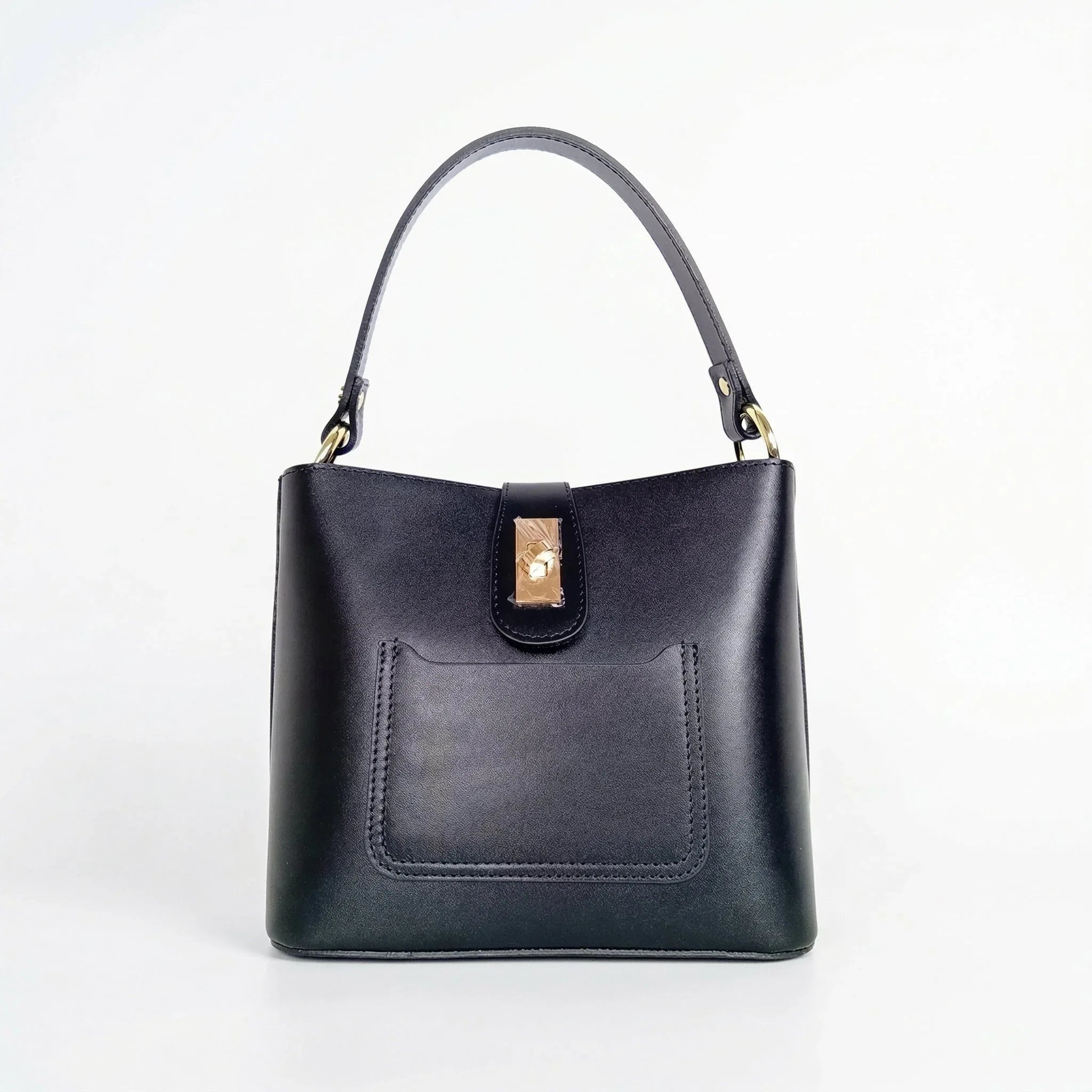 The Stile Aura Borsa In Vera Pelle Modello Aura Con Finiture Dorate Prodotta In Italia