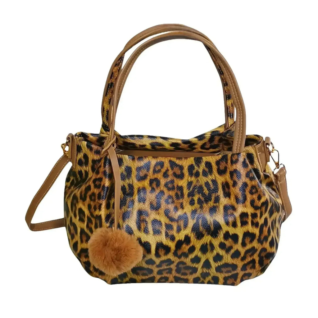 Borsa Leopardata Con Tracolla In Pelle PU Motivo Leopardato Con Dettagli Metallo Dorato