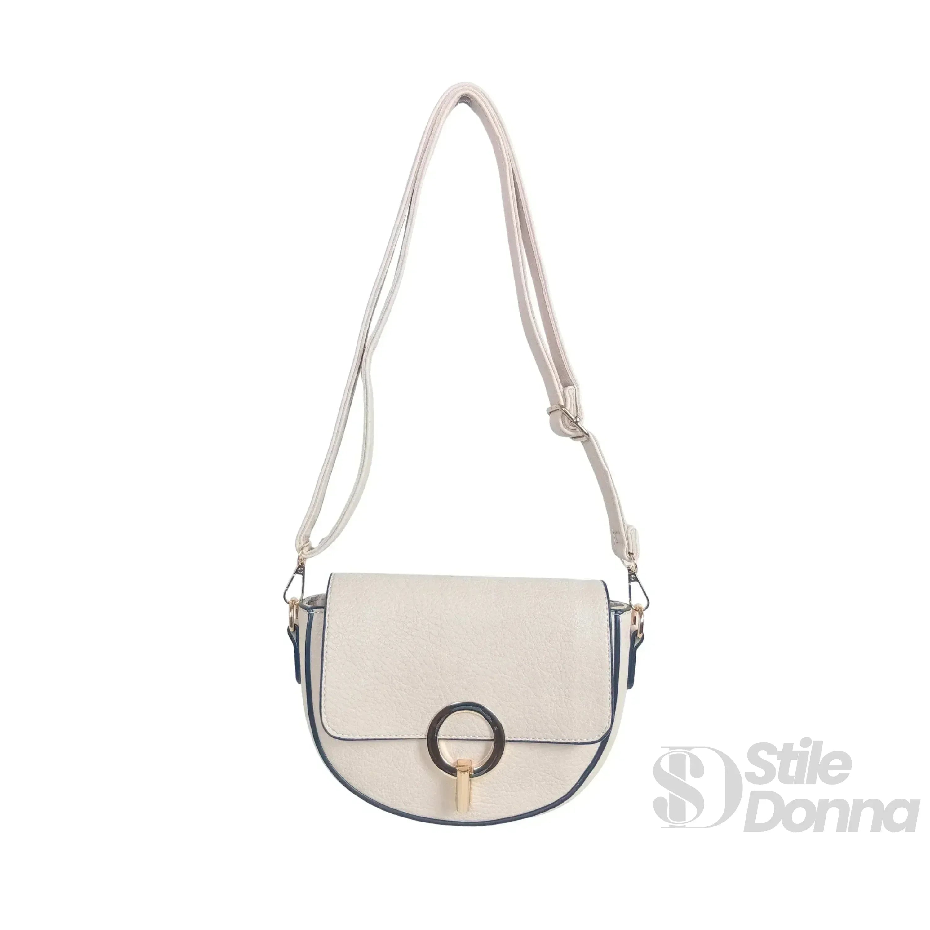 Borsa Mezzaluna In Ecopelle Con Dettagli Dorati Design Compatto Facile Da Pulire Per Uso Quotidiano