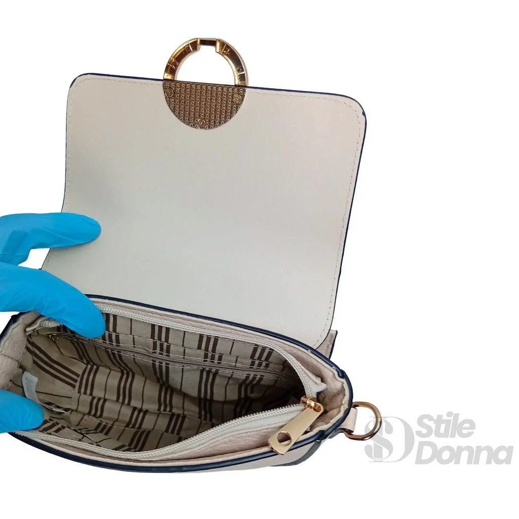 Borsa Mezzaluna In Ecopelle Con Dettagli Dorati Design Compatto Facile Da Pulire Per Uso Quotidiano
