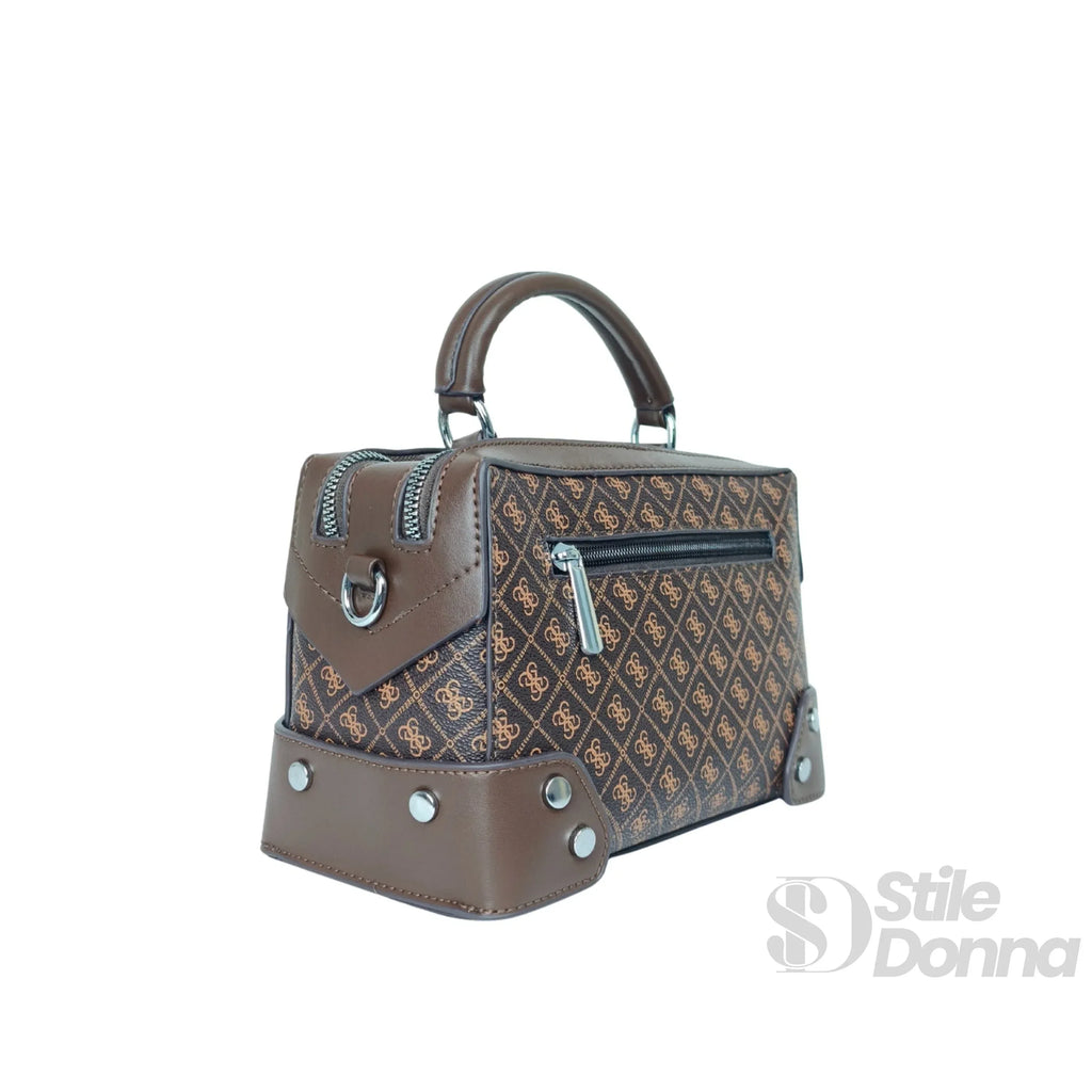 Mini Doctor Bag In Pelle Microfibra Con Monogramma, Borsa Dalla Silhouette Classica E Pratica