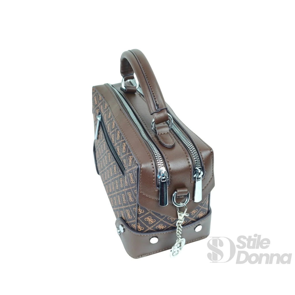 Mini Doctor Bag In Pelle Microfibra Con Monogramma, Borsa Dalla Silhouette Classica E Pratica