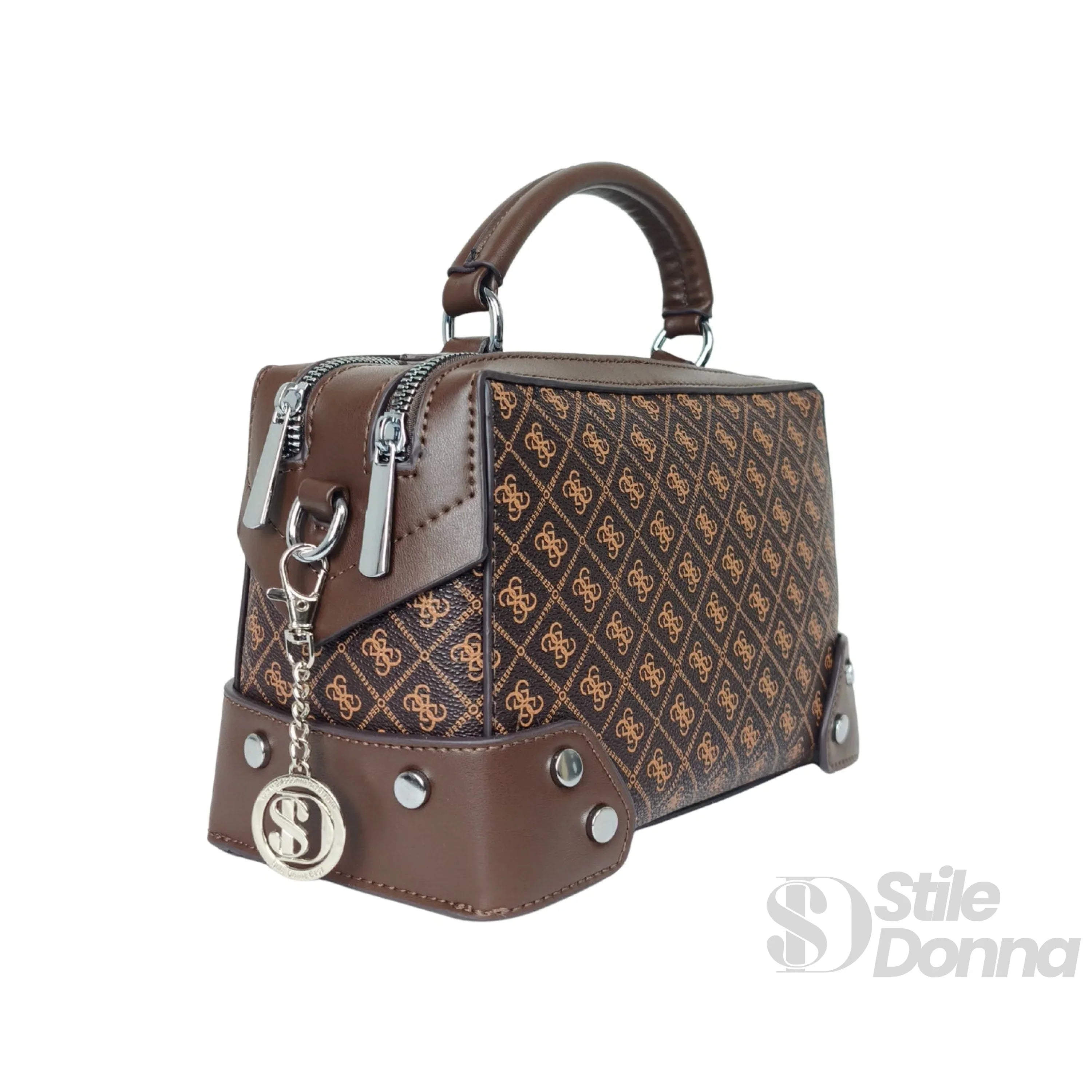 Mini Doctor Bag In Pelle Microfibra Con Monogramma, Borsa Dalla Silhouette Classica E Pratica