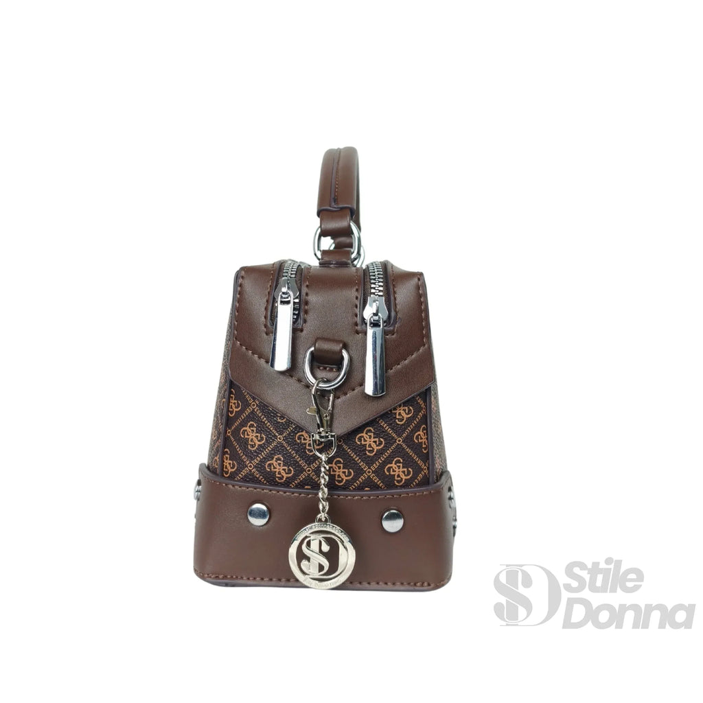 Mini Doctor Bag In Pelle Microfibra Con Monogramma, Borsa Dalla Silhouette Classica E Pratica