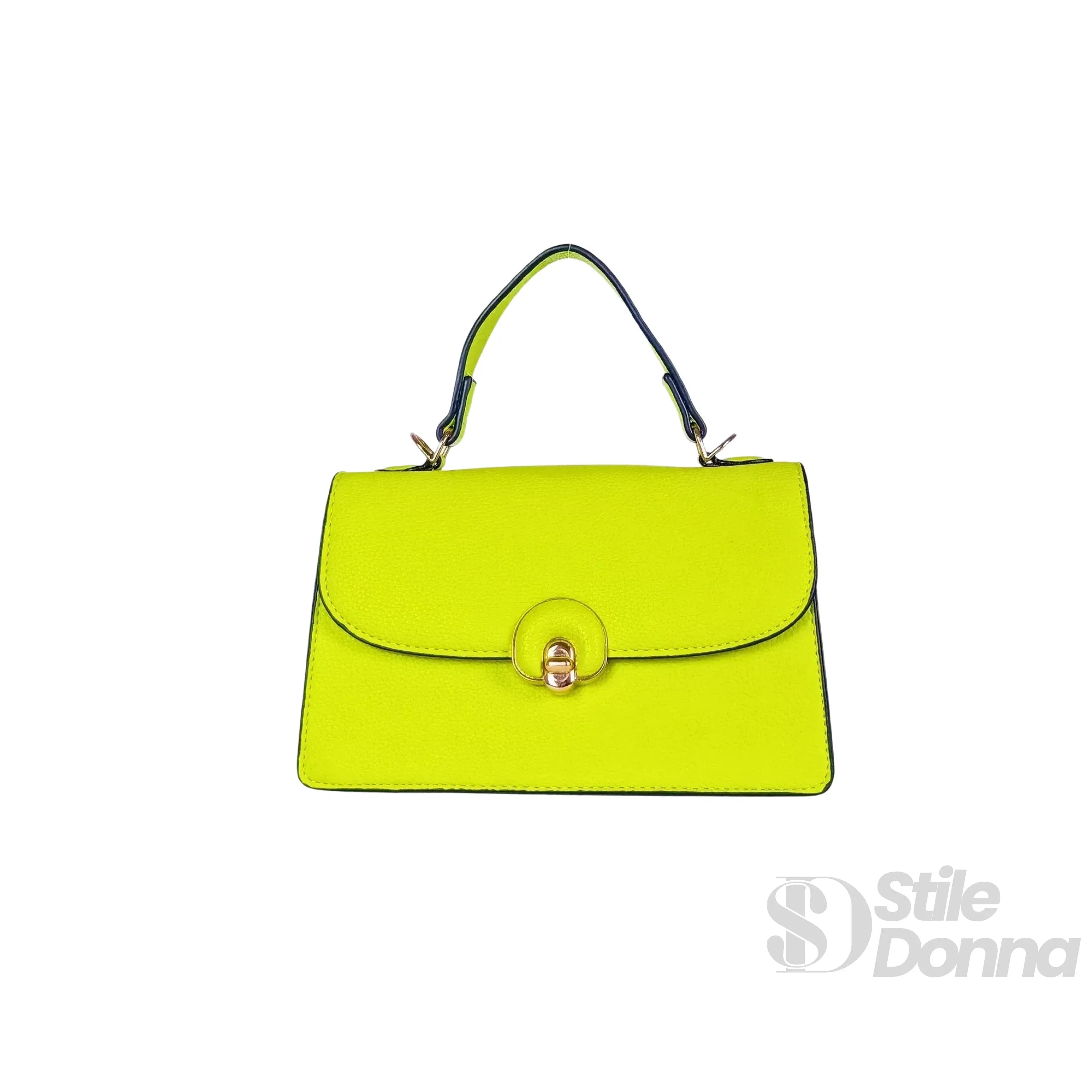 Borsa Mini Elegante In SimilPelle Verde Da Donna Con Dettagli Oro E Manico Corto