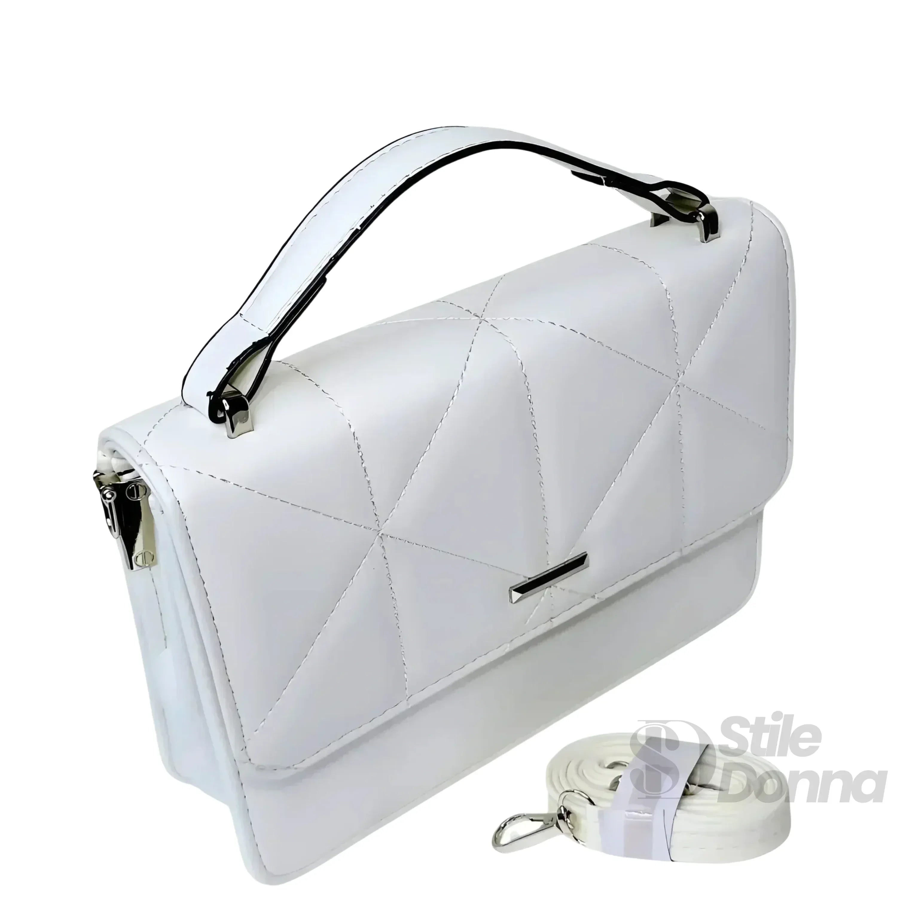Borsa Portatile Da Donna In Pelle Bianca Elegante E Pratica Per Stile Casual E Formale