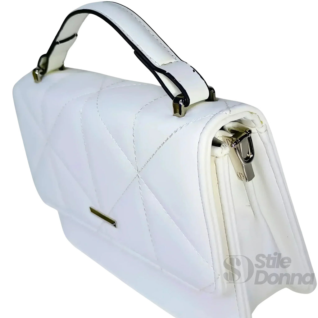Borsa Portatile Da Donna In Pelle Bianca Elegante E Pratica Per Stile Casual E Formale