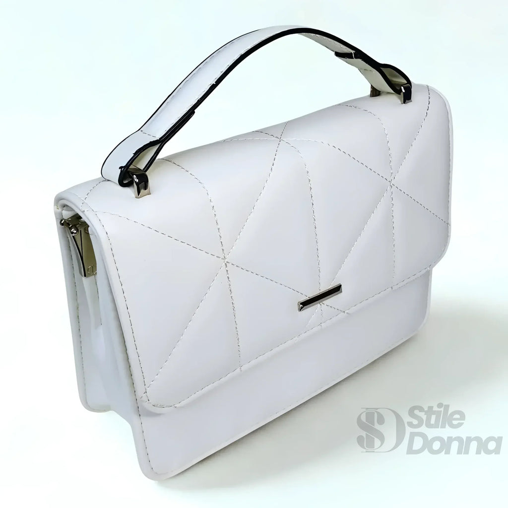 Borsa Portatile Da Donna In Pelle Bianca Elegante E Pratica Per Stile Casual E Formale
