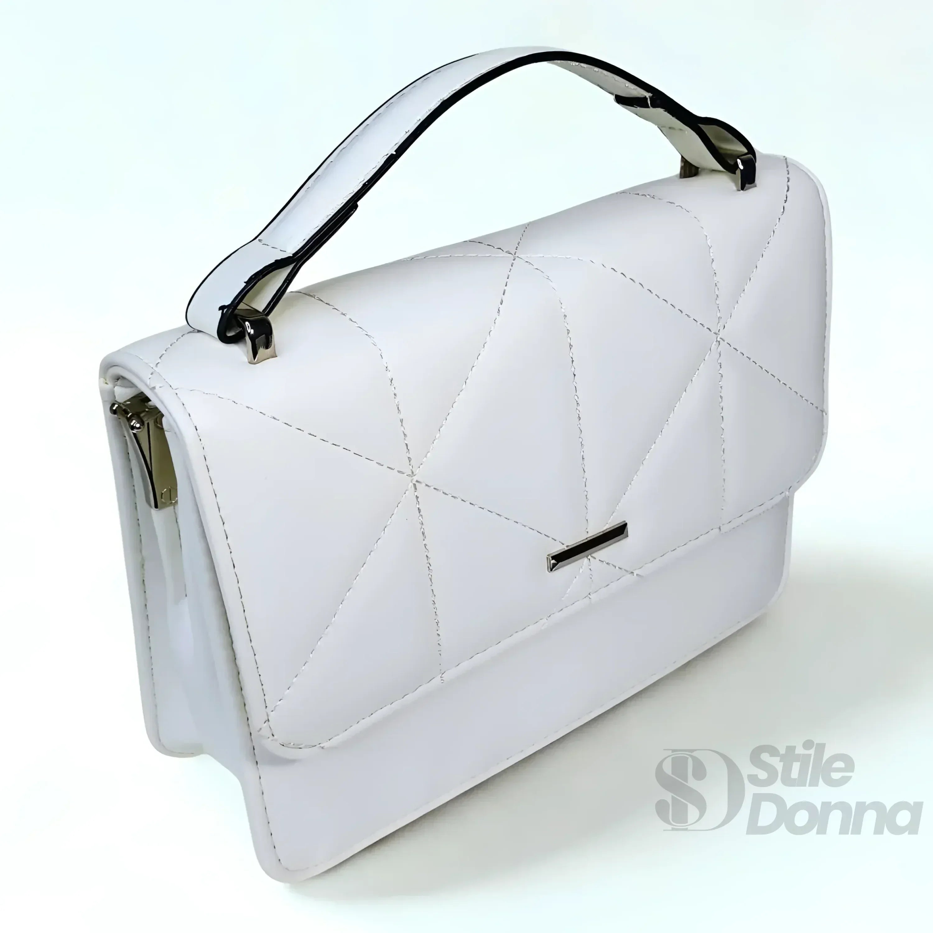 Borsa Portatile Da Donna In Pelle Bianca Elegante E Pratica Per Stile Casual E Formale