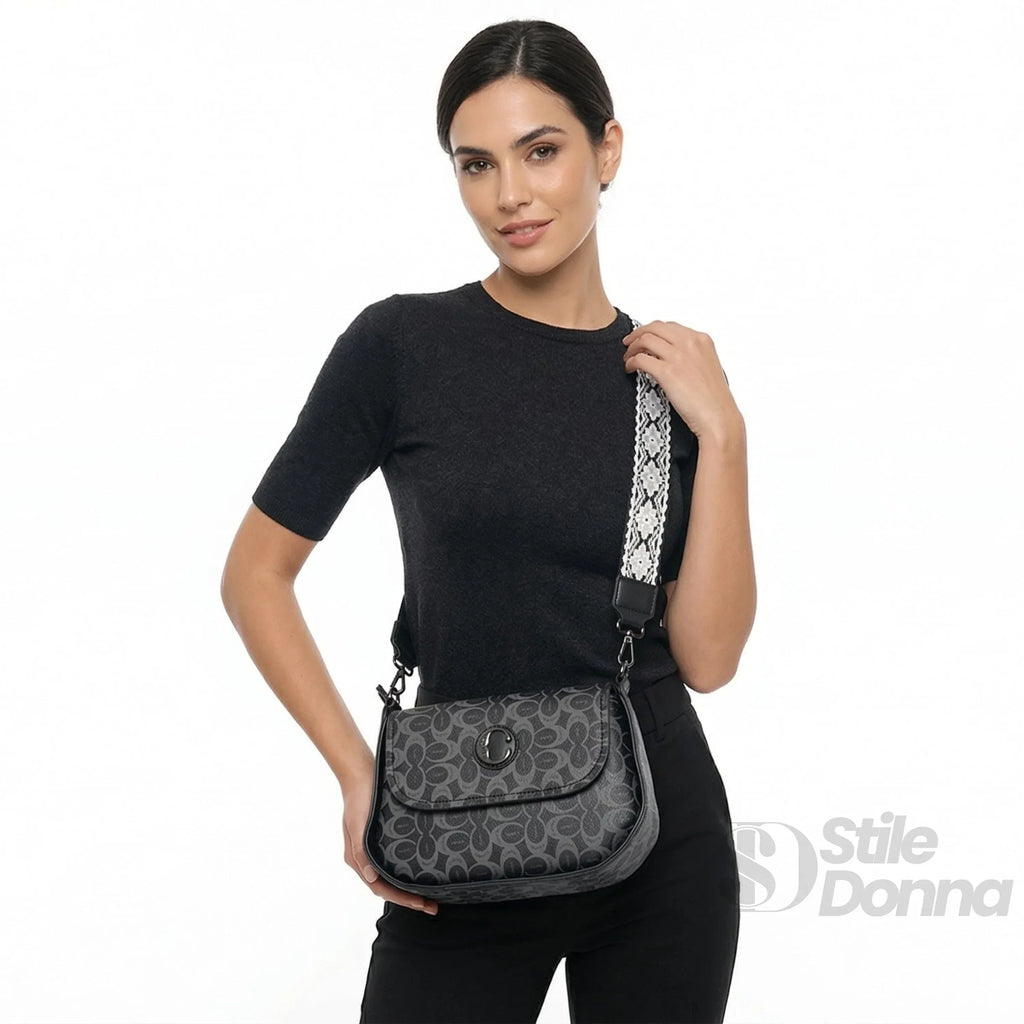 MS3594 Borsa Saddle Charro Ecopelle Con Tracolla