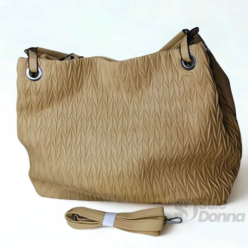 MS Shopper Borsa da Donna in Ecopelle MS-0087 Ampia Con Fodera in Tessuto Per Documenti e Laptop
