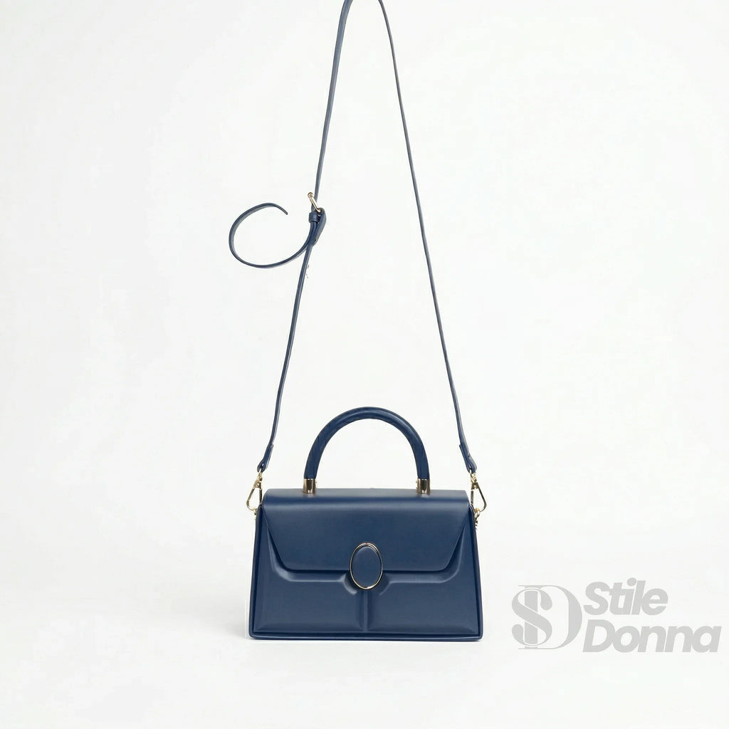 Borsa Strutturata Classica Con Hardware Oro In Ecopelle Di Qualità Con Chiusura Magnetica
