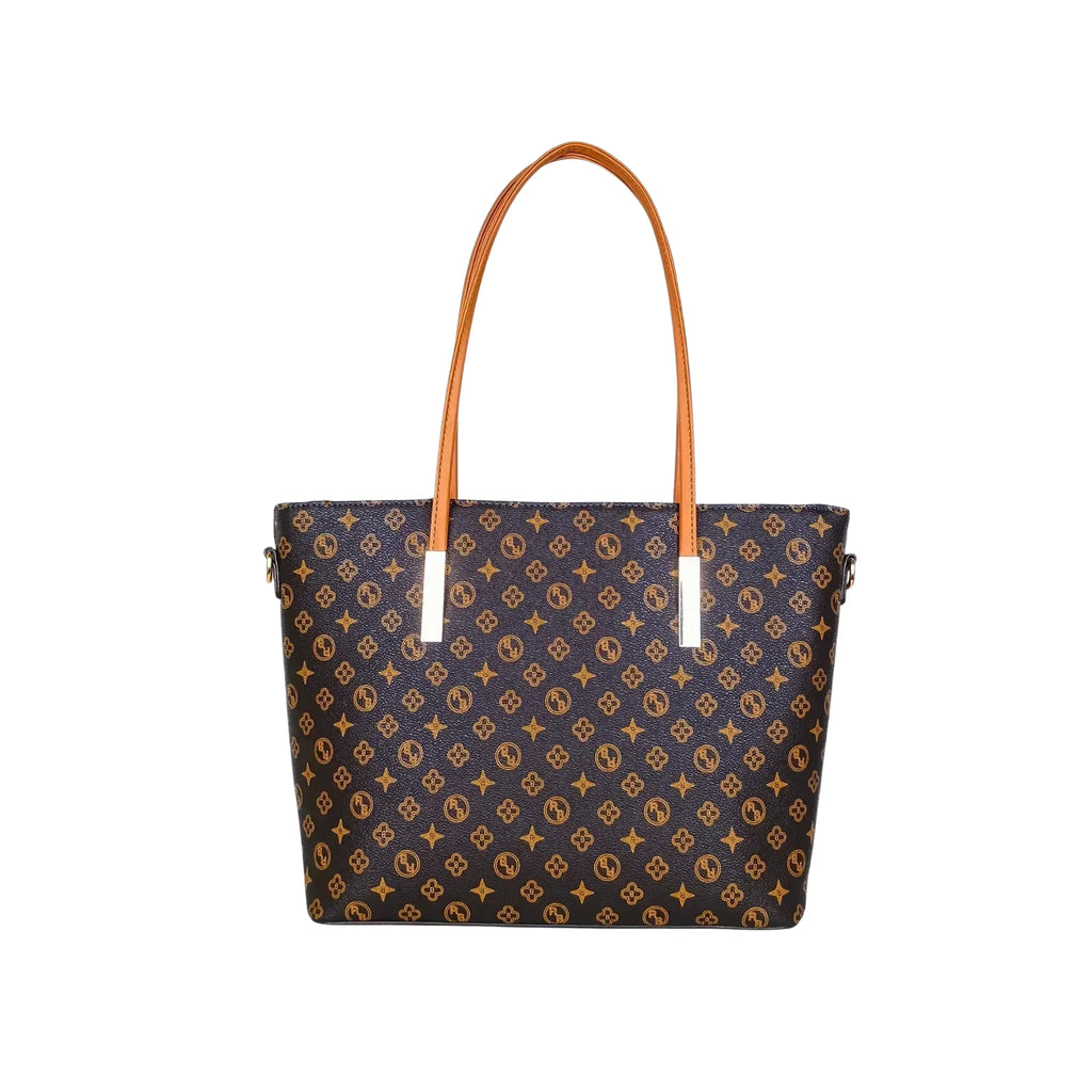 Borsa Tote Donna In Pelle PU Con Tracolla Removibile E Chiusura A Cerniera Con Finiture Dorate