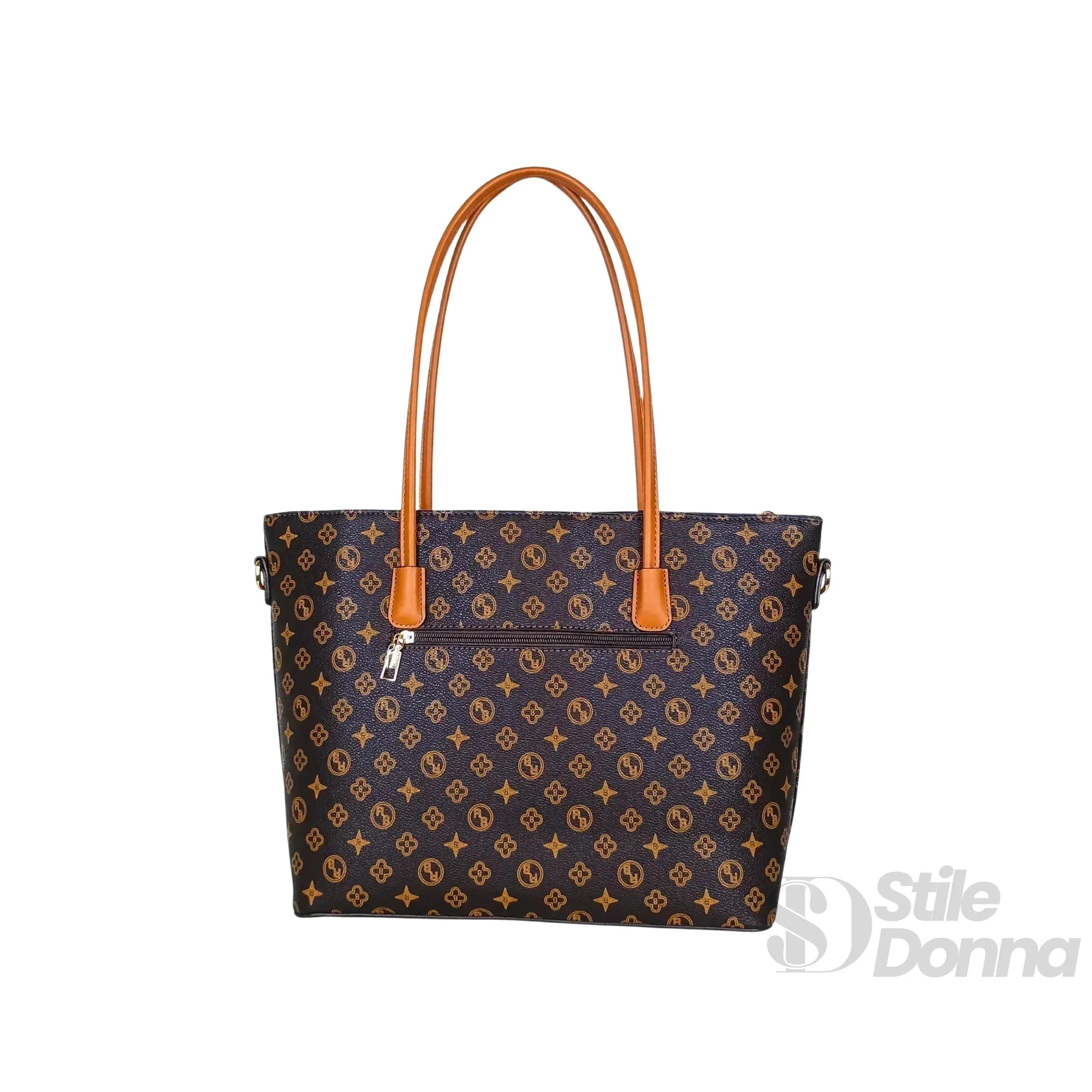 Borsa Tote Donna In Pelle PU Con Tracolla Removibile E Chiusura A Cerniera Con Finiture Dorate