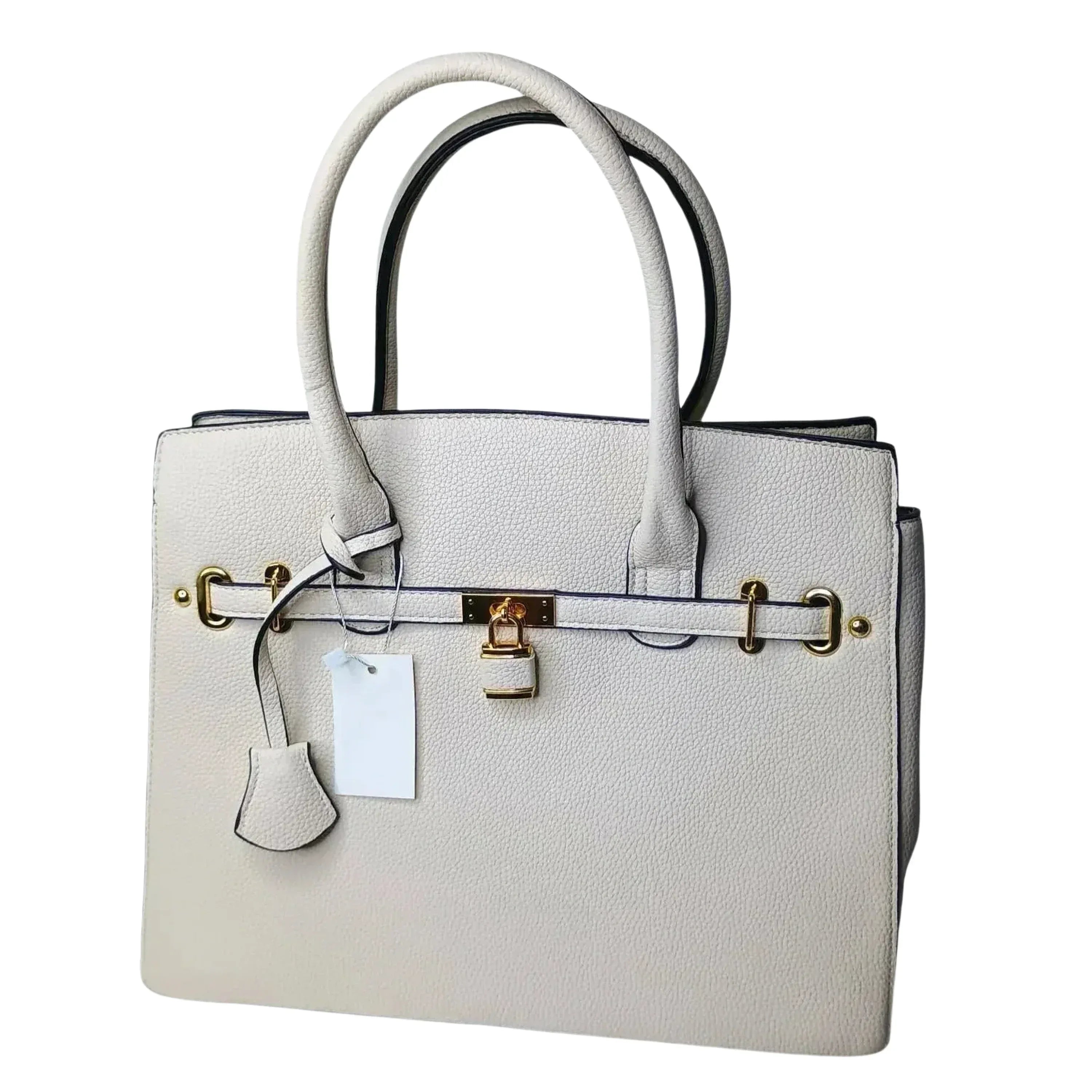 MS-3053 Borsa Tote Donna Elegante In Ecopelle Con Chiusura A Cerniera E Dettagli Oro