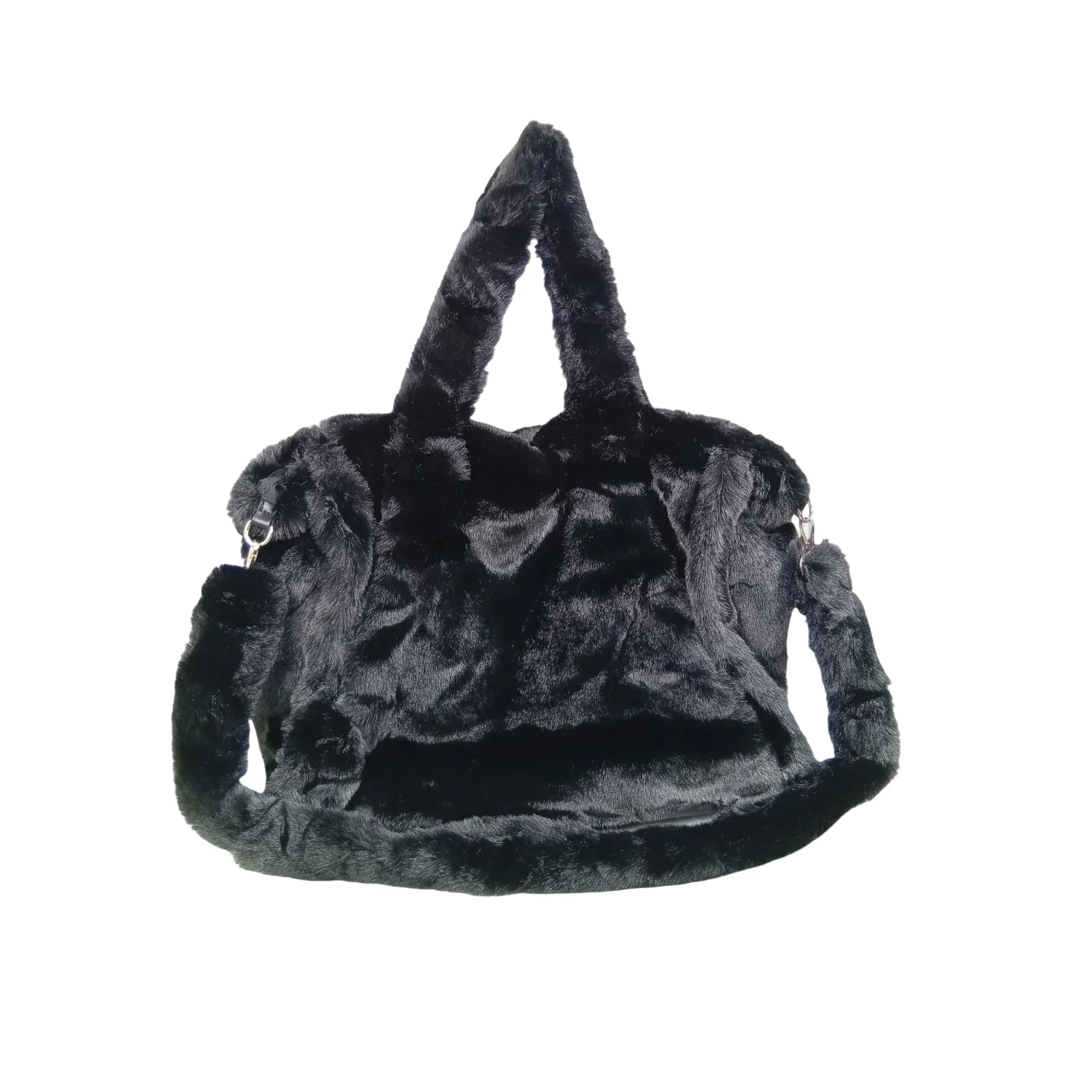 Borsa Tote In Pelliccia Sintetica Colore Crema Capiente E Morbida Per Outfit Casual E Formali