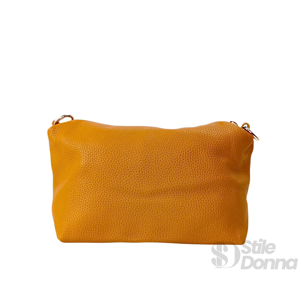 Valentini SIBI Borsa Tote In Pelle PU Giallo Senape Finiture Dorate Chiusura Magnetica Interno PU
