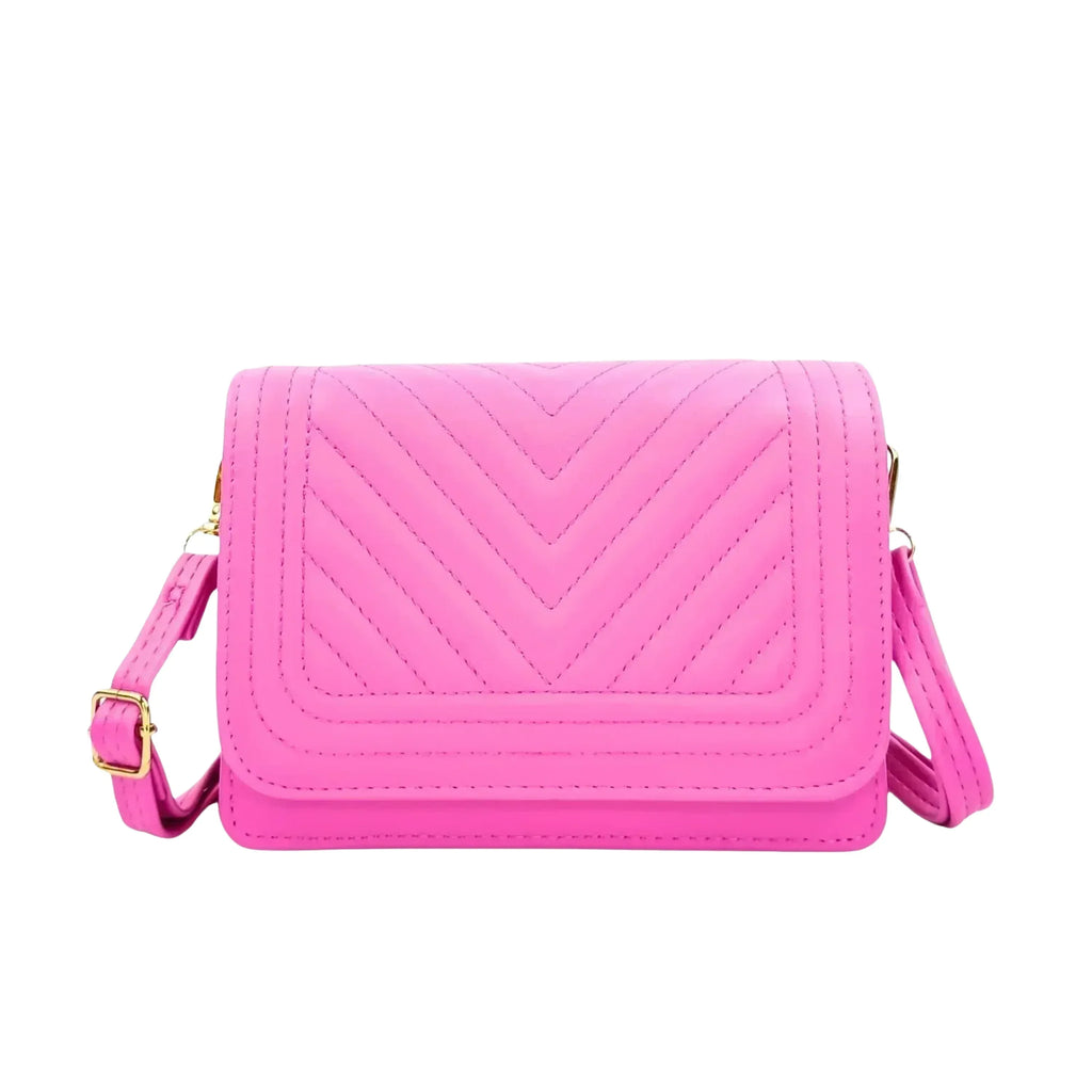 Borsa Trapuntata Rosa Da Donna Con Design A Triangoli E Tracolla Staccabile In Pelle PU Di Alta Qualità