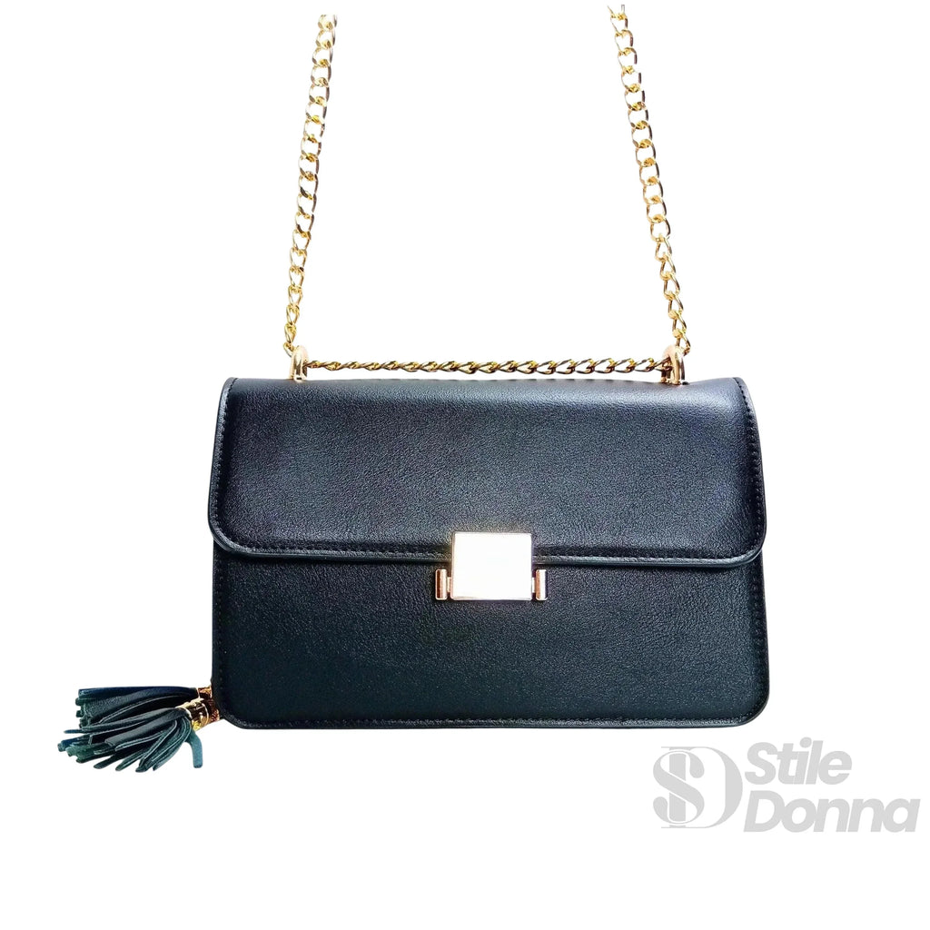 Vallo Borsa A Tracolla In Ecopelle Con Finiture Dorate E Interno In Microfibra Antistrappo