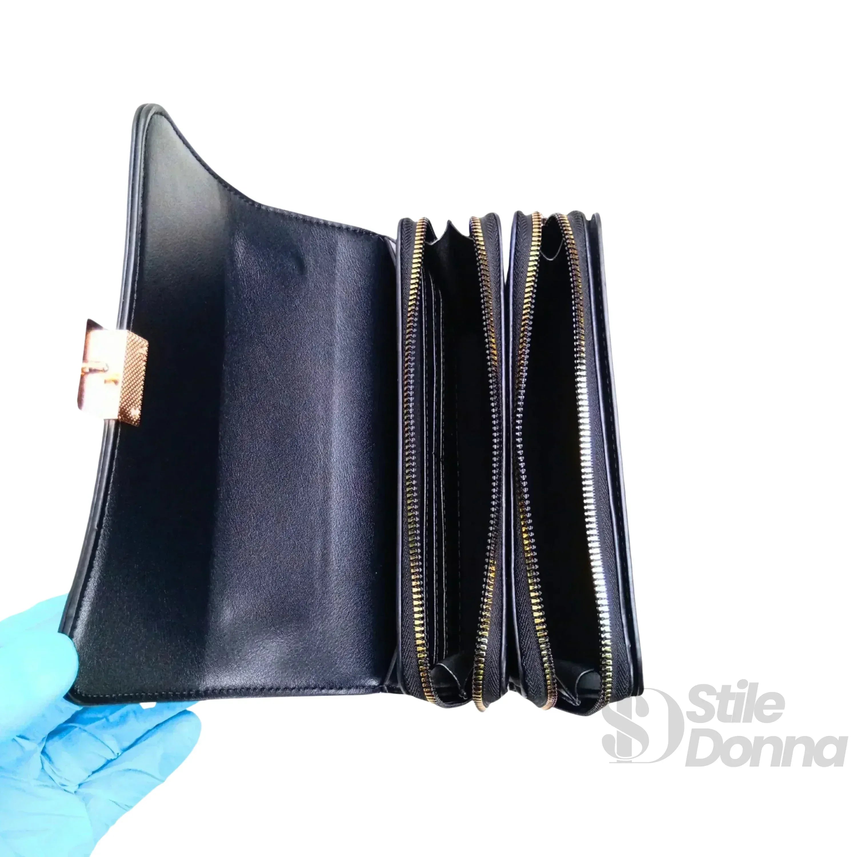 Vallo Borsa A Tracolla In Ecopelle Con Finiture Dorate E Interno In Microfibra Antistrappo
