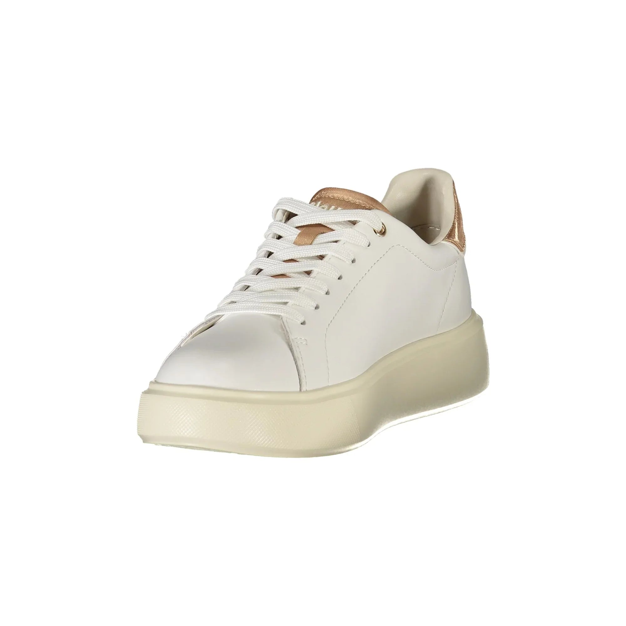 BLAUER Sneakers Donna Bianche con Lacci e Dettagli in Bronzo