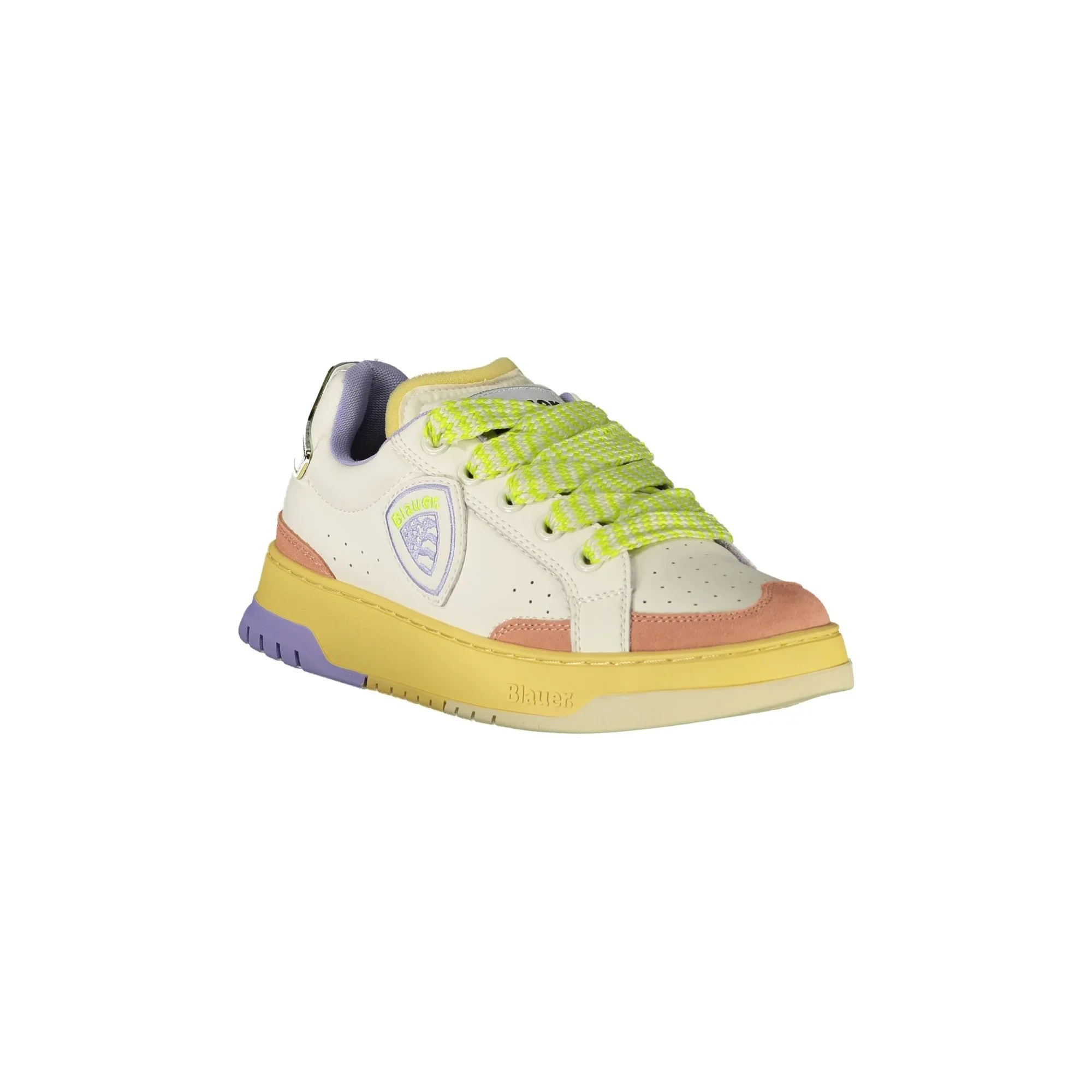 BLAUER Sneakers Donna Bianche con Lacci e Dettagli Colorati