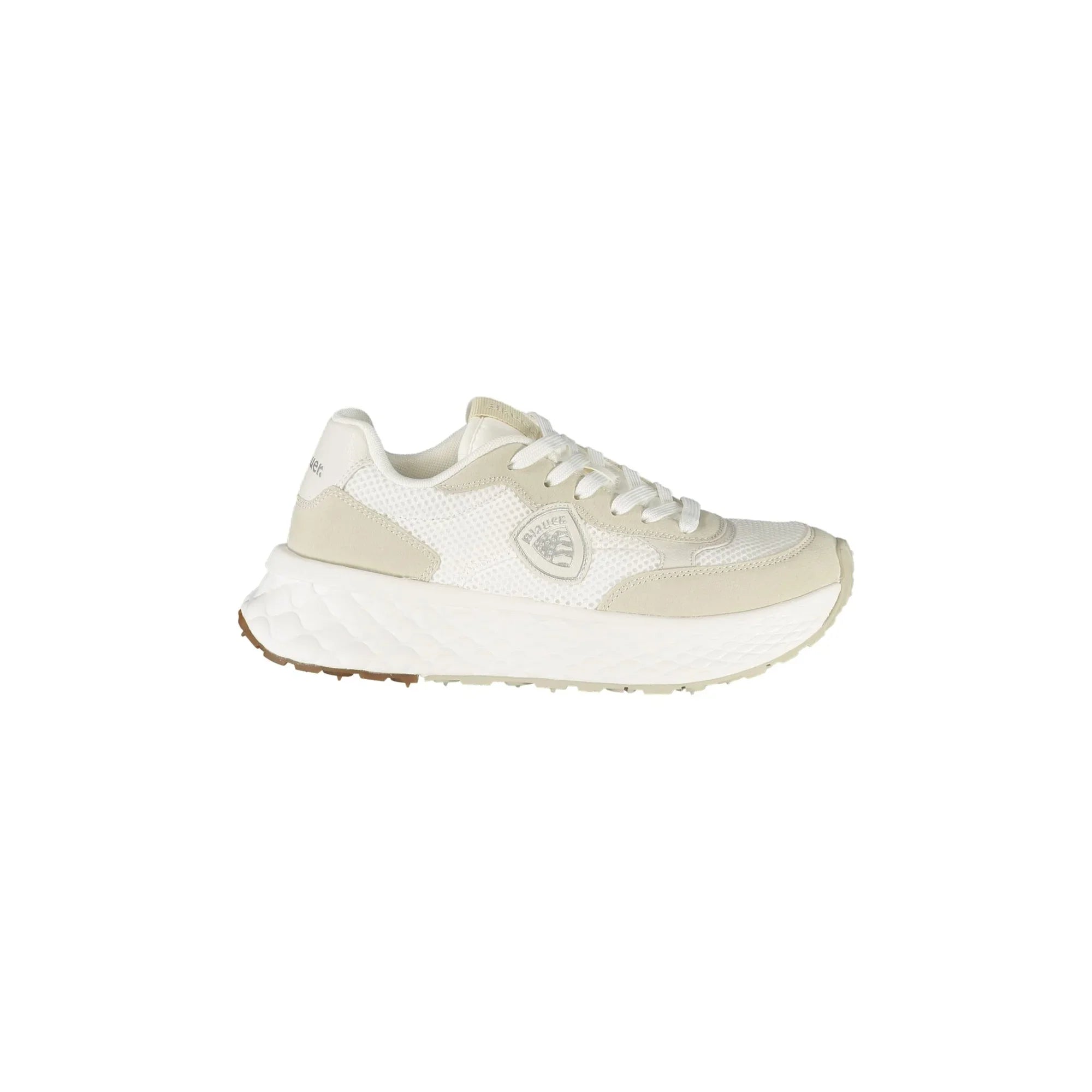 BLAUER Sneakers Donna Bianche con Lacci e Dettagli a Contrasto