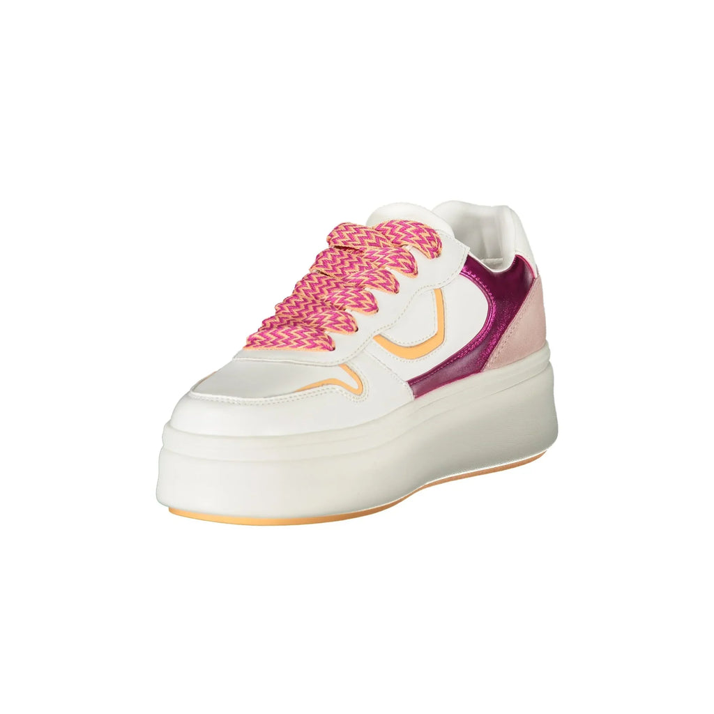 BLAUER Sneakers Donna Bianche con Lacci e Dettagli Fuxia/Rosa