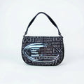 Enrico Coveri Borsa A Spalla In Jacquard Con Logo E Tracolla Regolabile 24x16x8 Cm