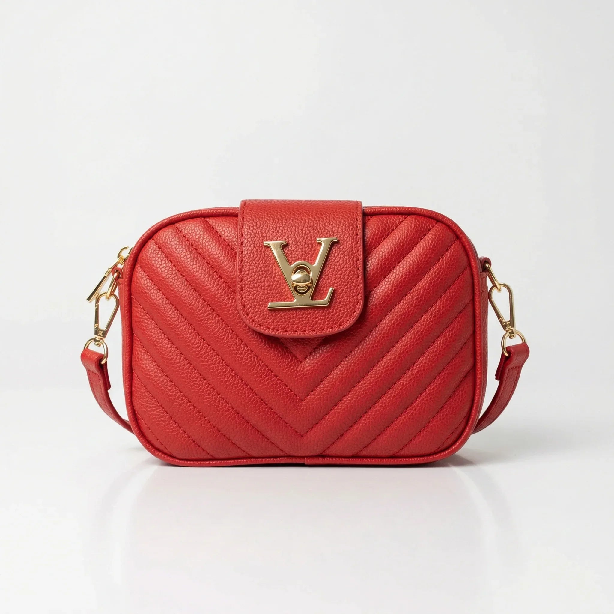 Borsa Crossbody in Pelle Trapuntata Rossa LV