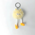 Charm Per Borsa Pom Pom Personaggio In Pelliccia Sintetica E Plastica Con Viso E Gambe Pendenti