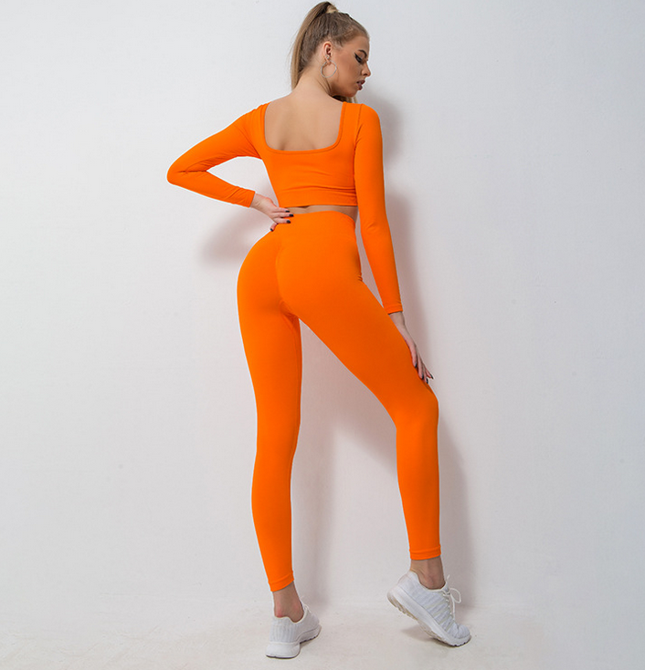 Completo Yoga Donna Due Pezzi - Top a Maniche Lunghe e Pantaloni | LowEconomy