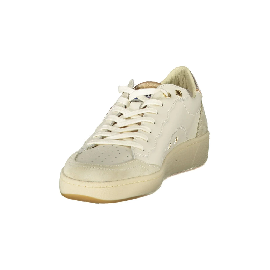 BLAUER Sneakers Donna Bianche con Lacci e Dettagli in Bronzo