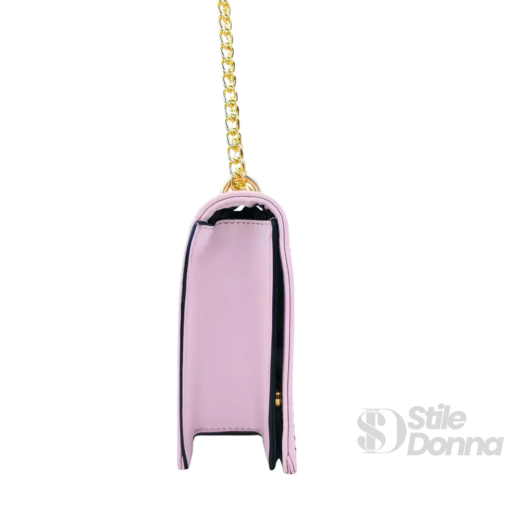Borsa A Tracolla Viola Con Catena Dorata In Pelle PU Di Alta Qualità Con Tracolla Regolabile