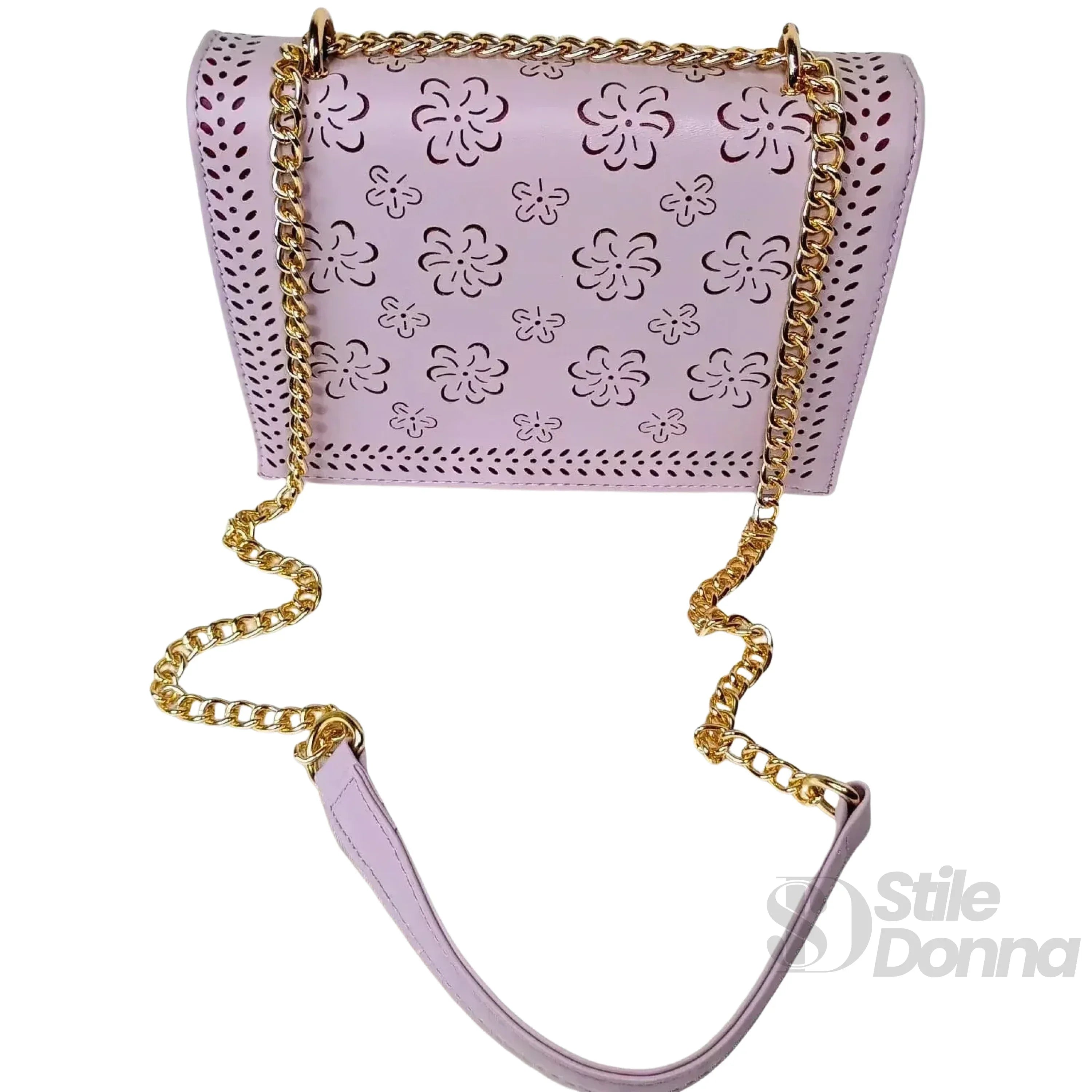 Borsa A Tracolla Viola Con Catena Dorata In Pelle PU Di Alta Qualità Con Tracolla Regolabile
