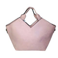 Elegante Borsa Tote in Ecopelle Rosa con Chiusura a Cerniera Interno Tessuto Resistente per Uso Quotidiano