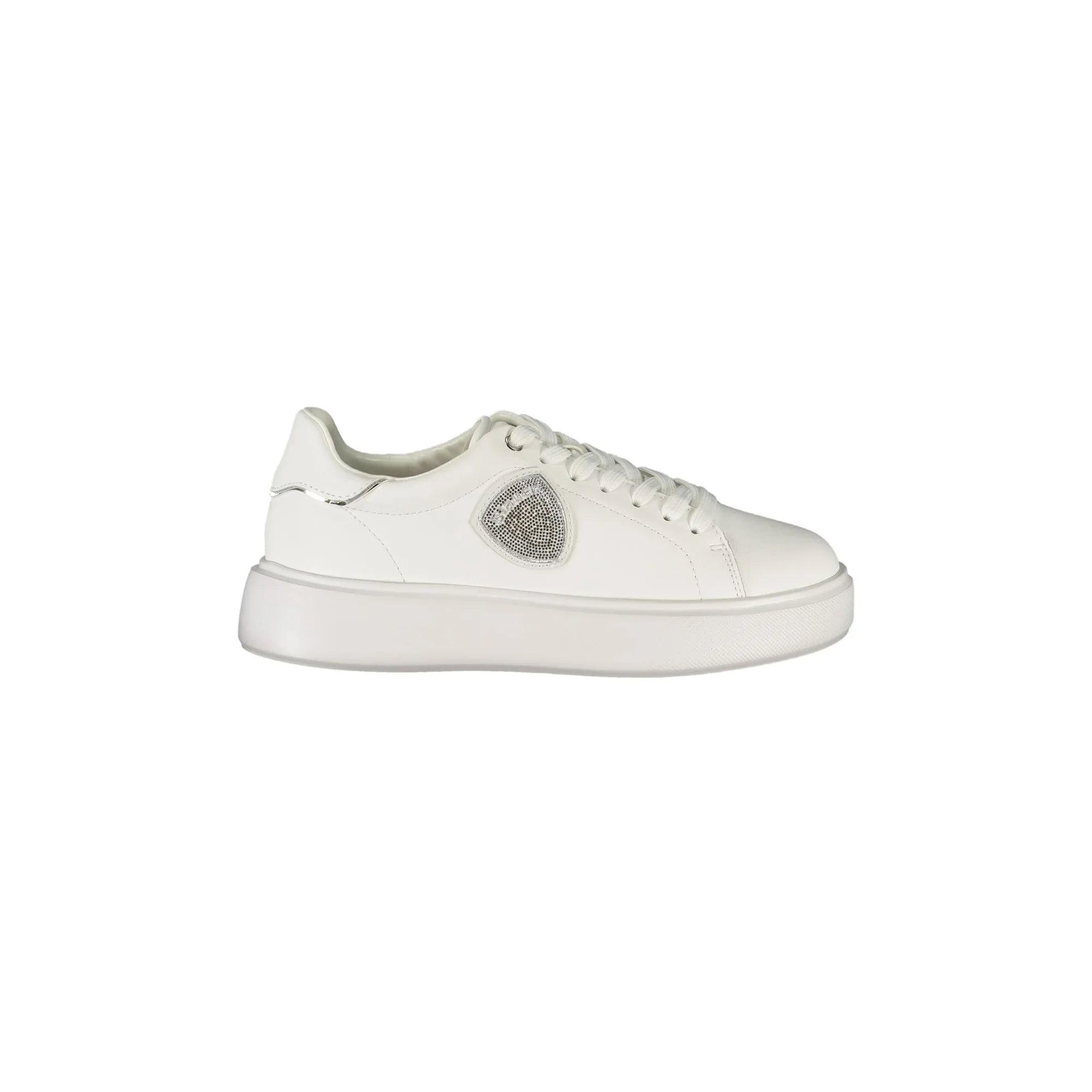 BLAUER Sneakers Donna Bianche con Lacci e Dettagli a Contrasto