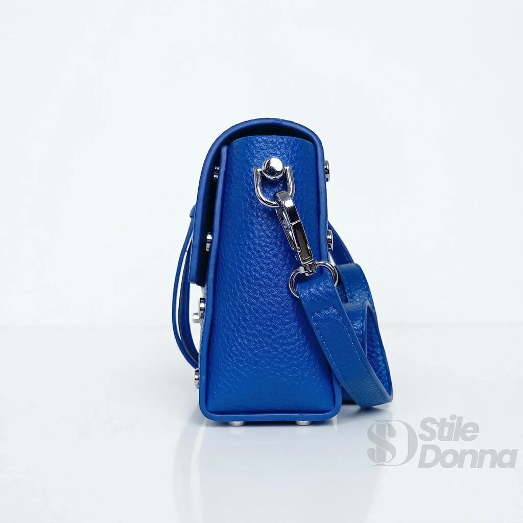 Pochette a Tracolla in Ecopelle Argento con Finiture