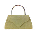 Pochette Da Sera Glitter Dorata Con Cristalli E Finiture Metallo Interno Microfibra Antistrappo
