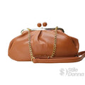 Coconuda Pochette In Ecopelle Marrone Con Chiusura A Scatto E Tracolla Regolabile